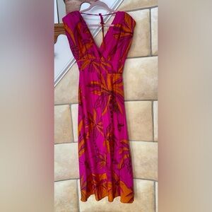 FARM Rio Pink and Orange Tropical Dress